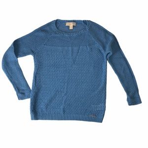 MICHAEL Michael Kors Blue Crewneck Crochet Sweater